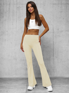 Дамски клин с широки крака екрю OZONEE O/KTK006-J