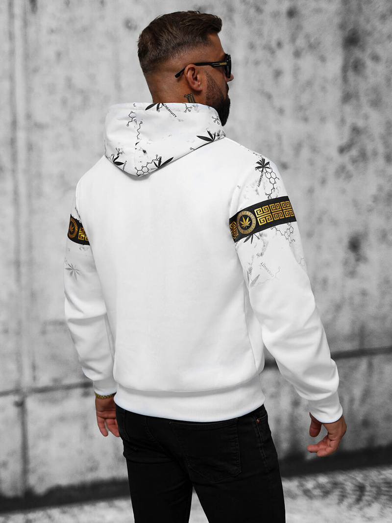 Мъжки суитшърт бял OZONEE O/HM638Z