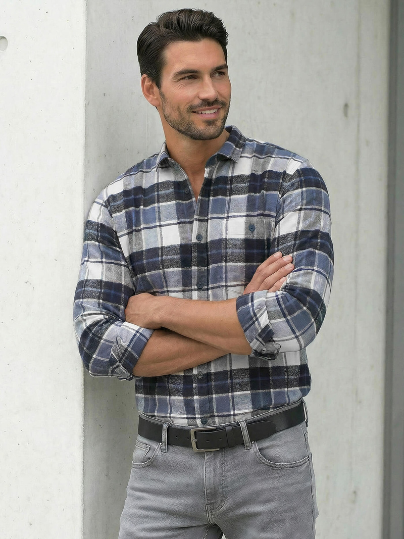 Мъжка риза тъмносиньо OZONEE V/V175Z