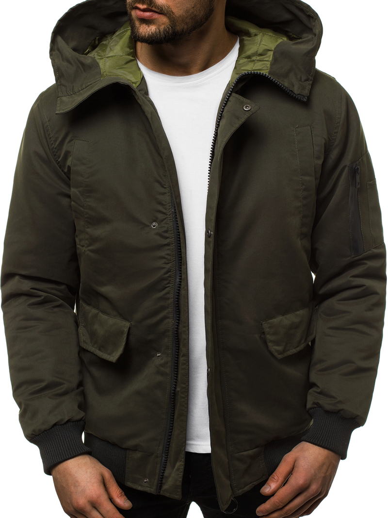 Мъжко яке тъмнозелена OZONEE JS/2019005