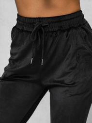 Дамска велурен спортен екип черен OZONEE JS/35C1612/3