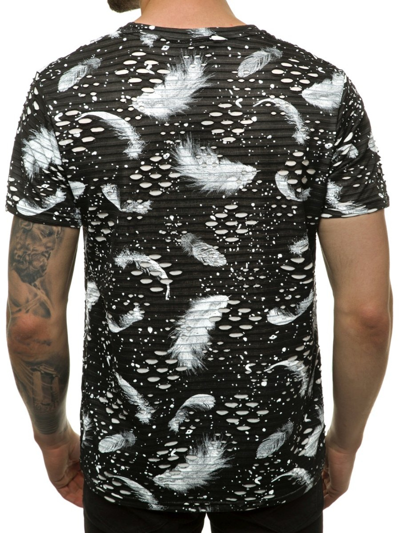 Мъжка тениска черен OZONEE JS/KS2111