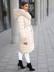 Дамско палто бежов OZONEE JS/5M3160/254Z