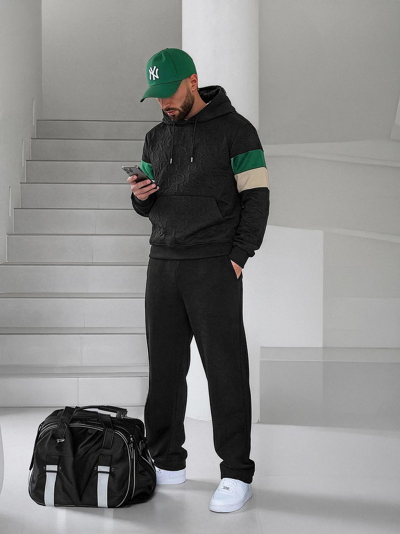 Мъжки суитшърт черно OZONEE JS/3B578