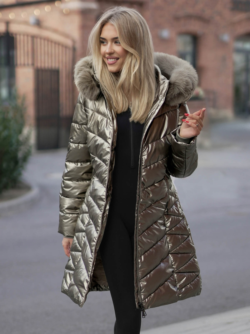 Дамско яке злато OZONEE JS/16M9100/403Z