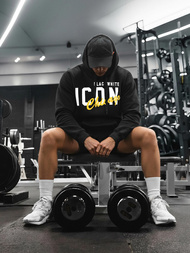 Мъжки суитшърт с качулка черен OZONEE JS/8B1736/3