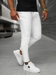 Мъжки дънки бяло OZONEE O/YB661