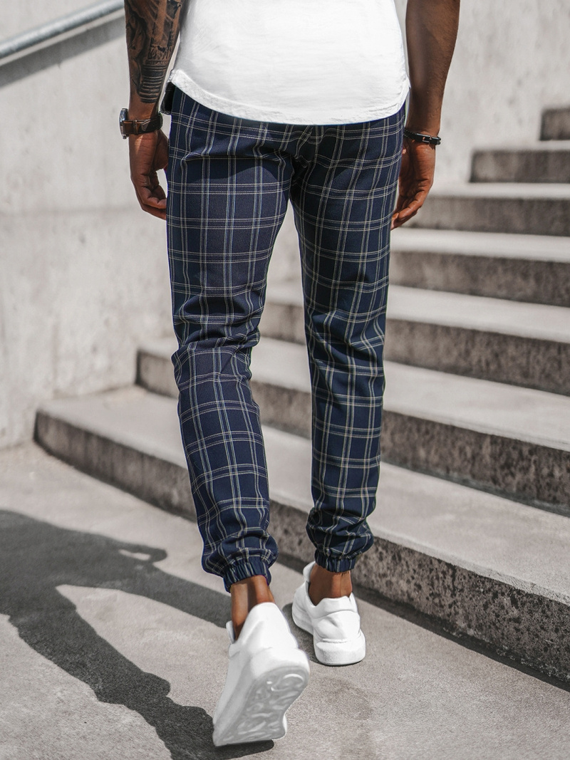 Мъжки панталони чино тъмносиньо OZONEE DJ/2288/22Z