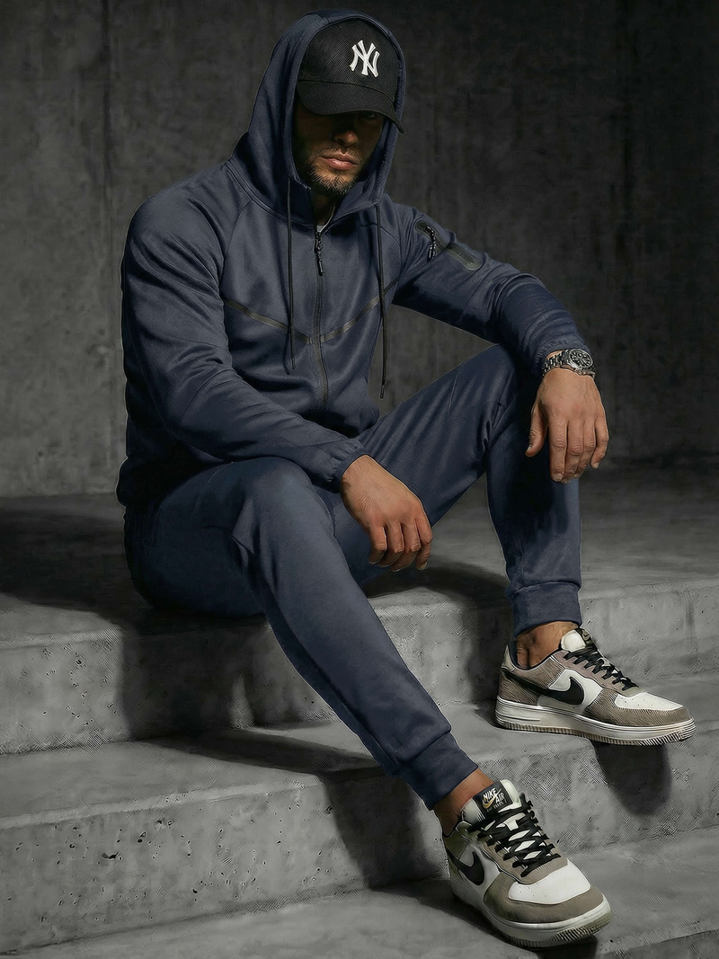 Мъжки спортен екип тъмносин OZONEE JS/8C1966/25