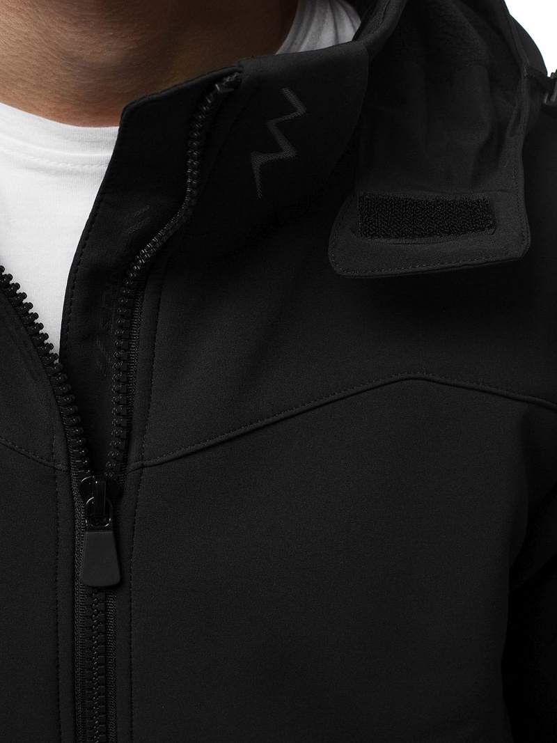 Мъжко яке SOFTSHELL черно и жълто OZONEE GE/12268