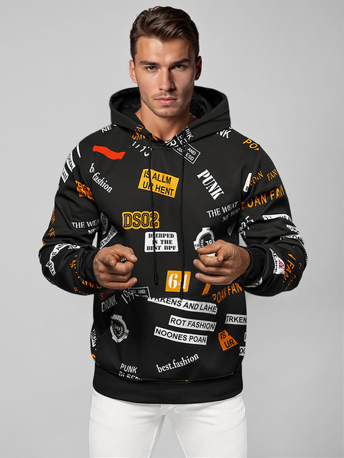 Мъжки cуитшърт черен OZONEE JS/8B1250/3Z