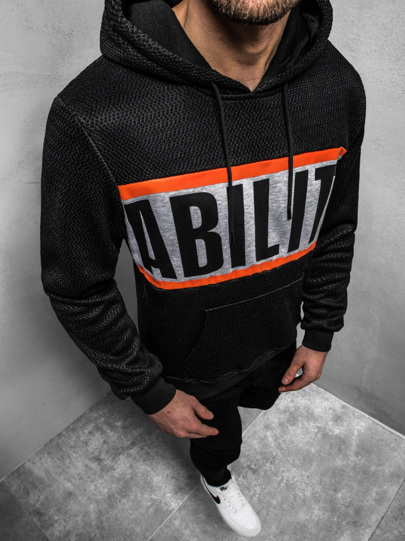 Мъжки суитшърт черна OZONEE JS/KS1936Z