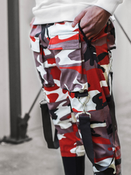 Мъжки панталони JOGGER бордо-бежово OZONEE G/11133