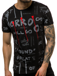 Мъжка тениска черна OZONEE JS/SS10926