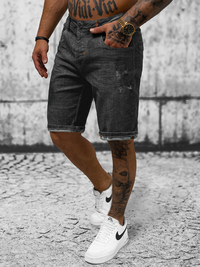 Mъжки шорти черни OZONEE O/24000