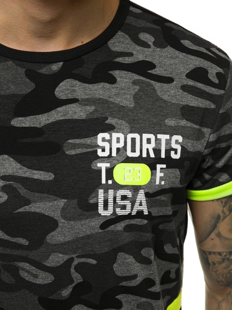 Мъжка тениска черна OZONEE JS/SS10982