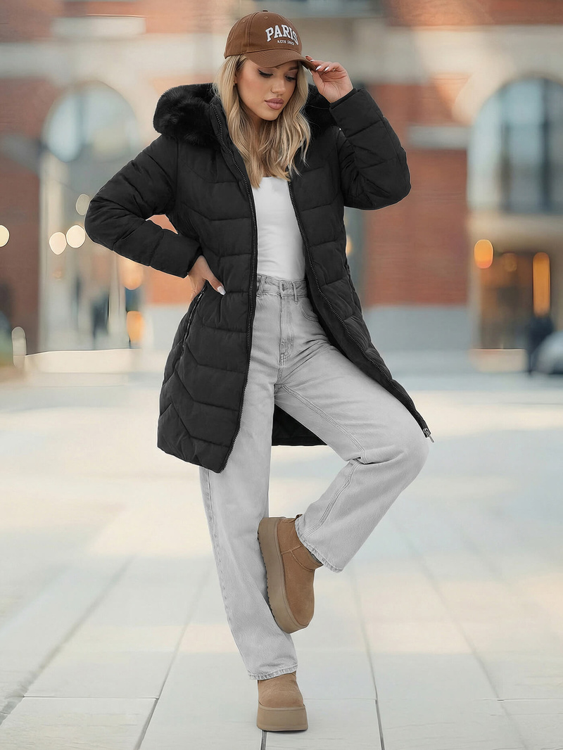 Дамско яке черно OZONEE JS/16M9121/392Z