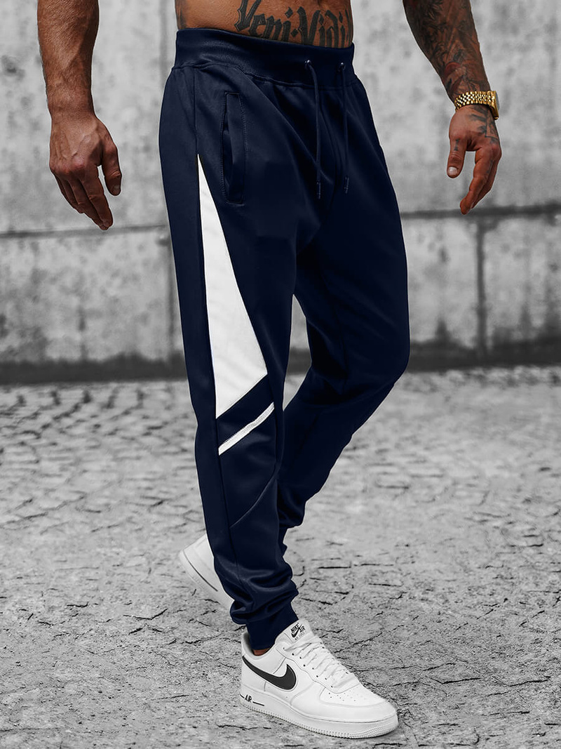 Мъжко долнище на анцуг тъмносиньо OZONEE JS/8K182