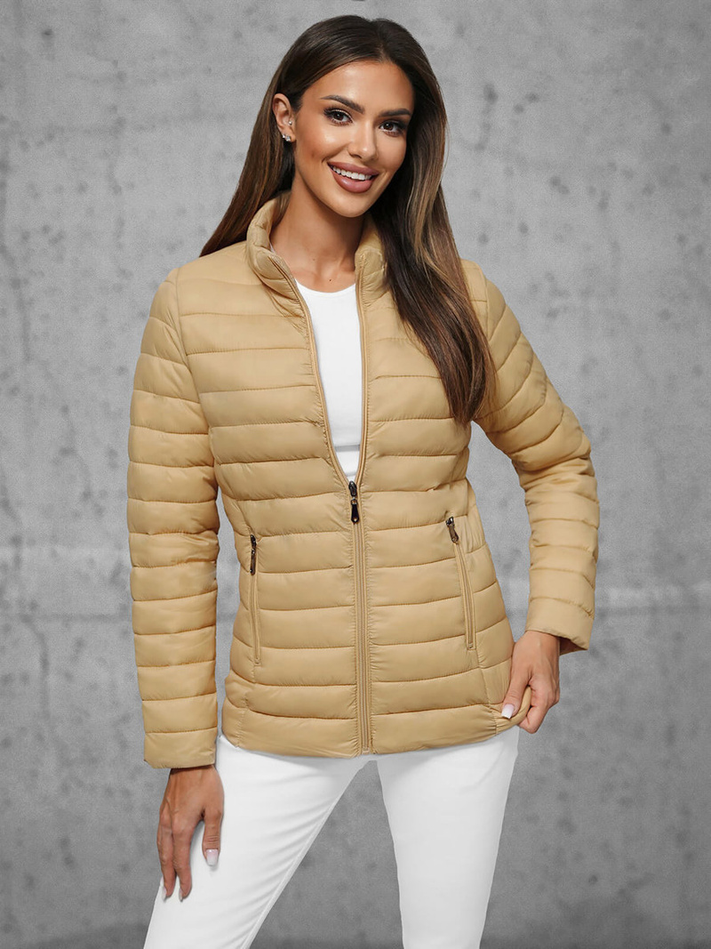 Дамско яке бежова OZONEE JS/16M9111/254