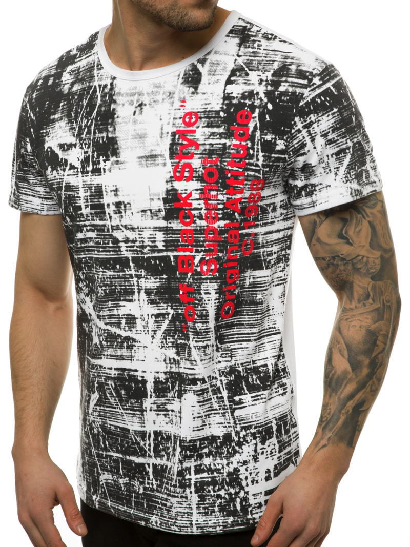 Мъжка тениска бяла OZONEE JS/SS10920