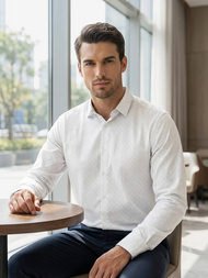 Мъжка риза бяла OZONEE V/V185Z