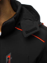 Мъжко яке SOFTSHELL черно и оранжево OZONEE GE/12259