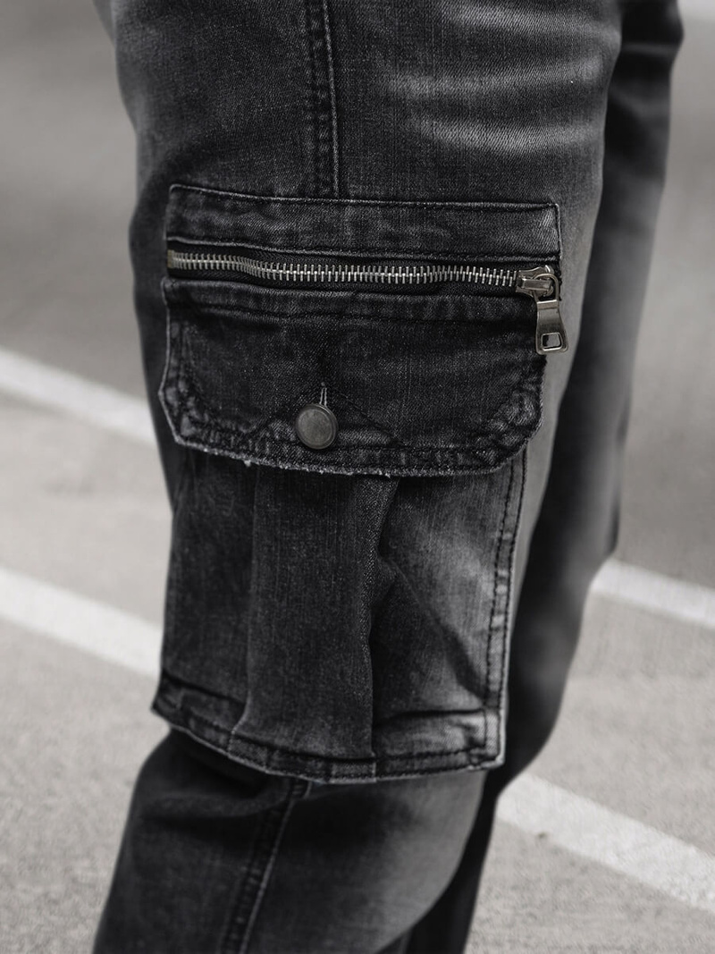 Мъжки дънки jogger черни OZONEE NB/MP0108N