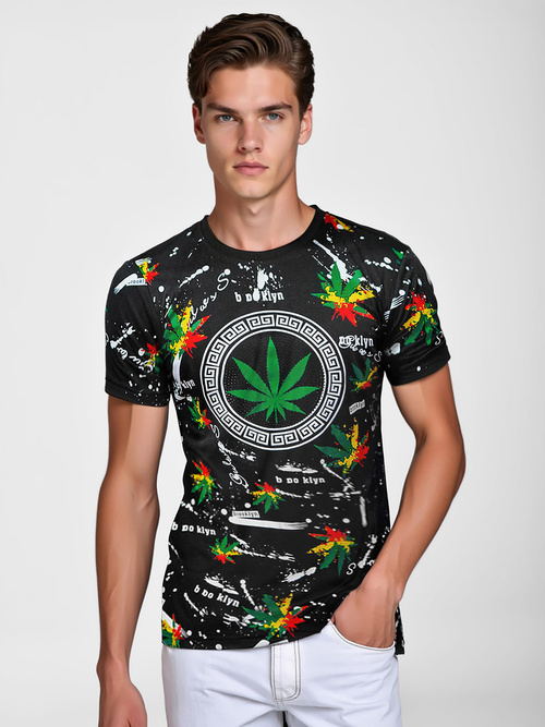 Мъжка тениска черна OZONEE O/T131/3Z