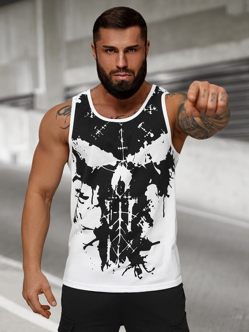 Мъжка тениска бяла OZONEE JS/8B1708/1Z