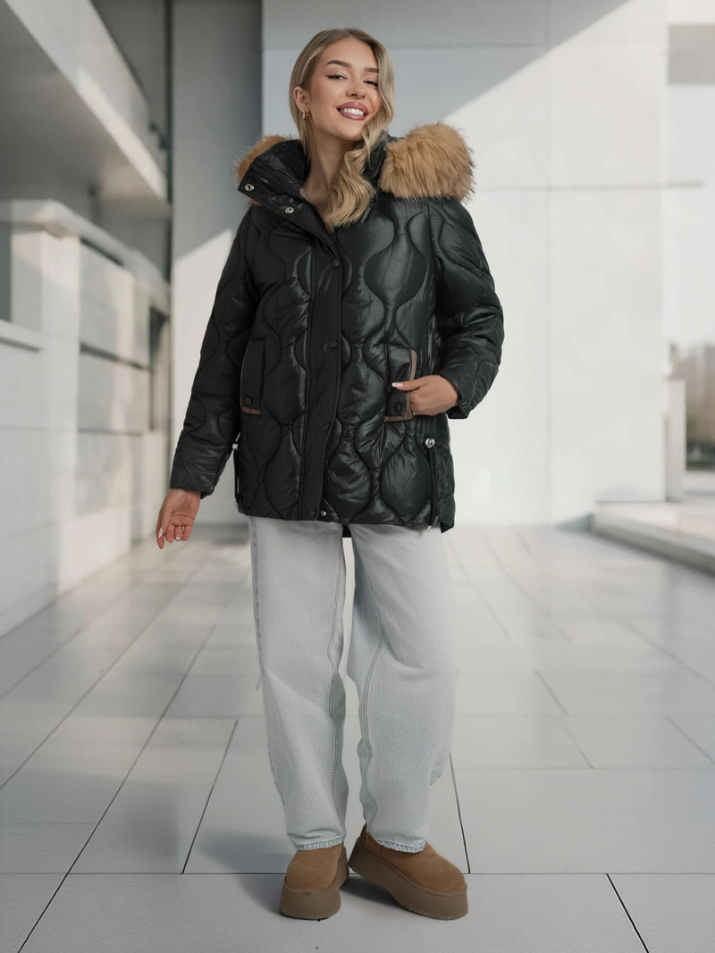 Дамско яке черно OZONEE O/5M3226/392Z