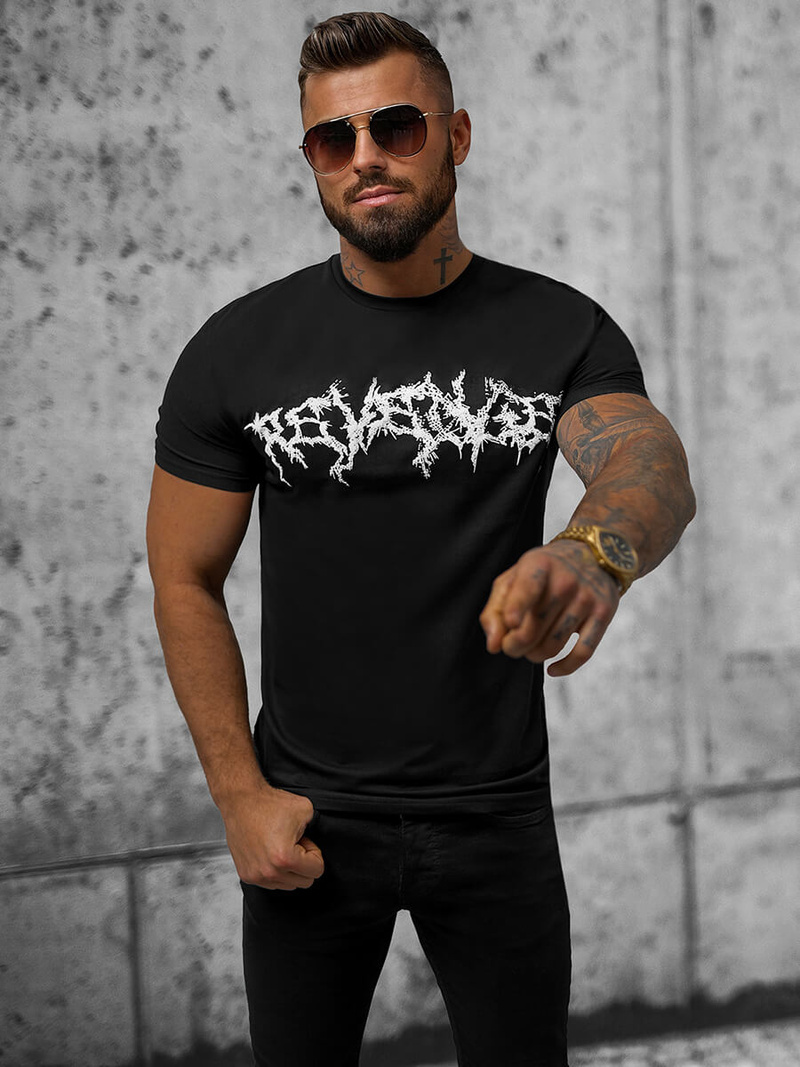 Мъжка тениска черен OZONEE NB/MT3027