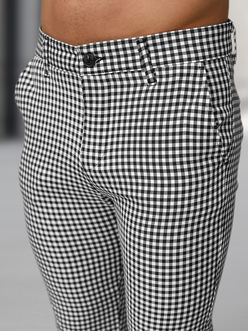 Мъжки панталони черно-бяло OZONEE DJ/5531Z