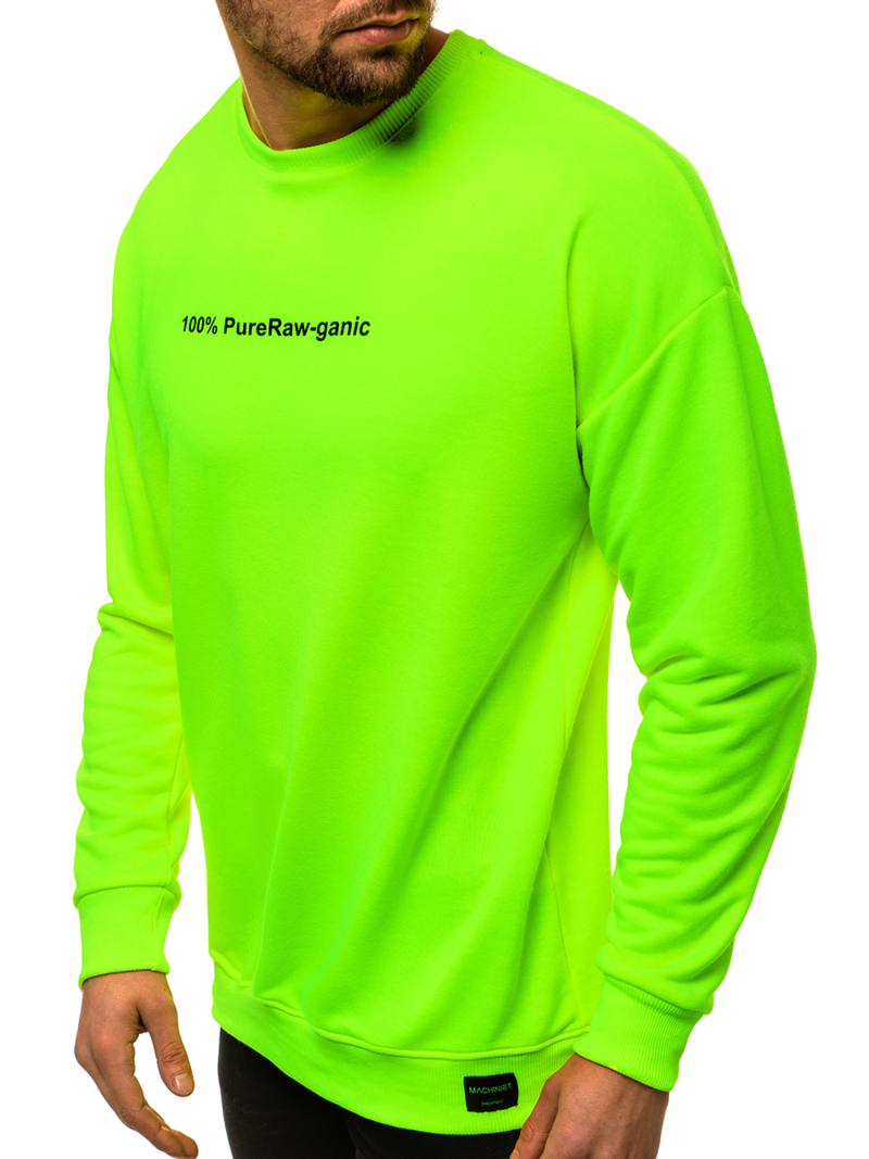 Мъжки суитшърт зелена неонов OZONEE MACH/3149