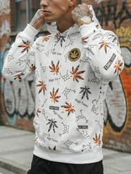 Мъжки суитшърт с качулка Бял OZONEE O/B266Z