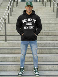 Мъжки суитшърт черно OZONEE JS/8B1767/3Z