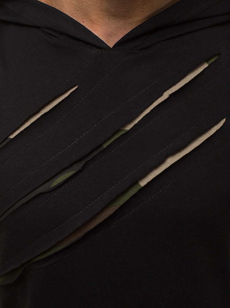 Тениска без ръкав черно-зелена OZONEE O/1254Z