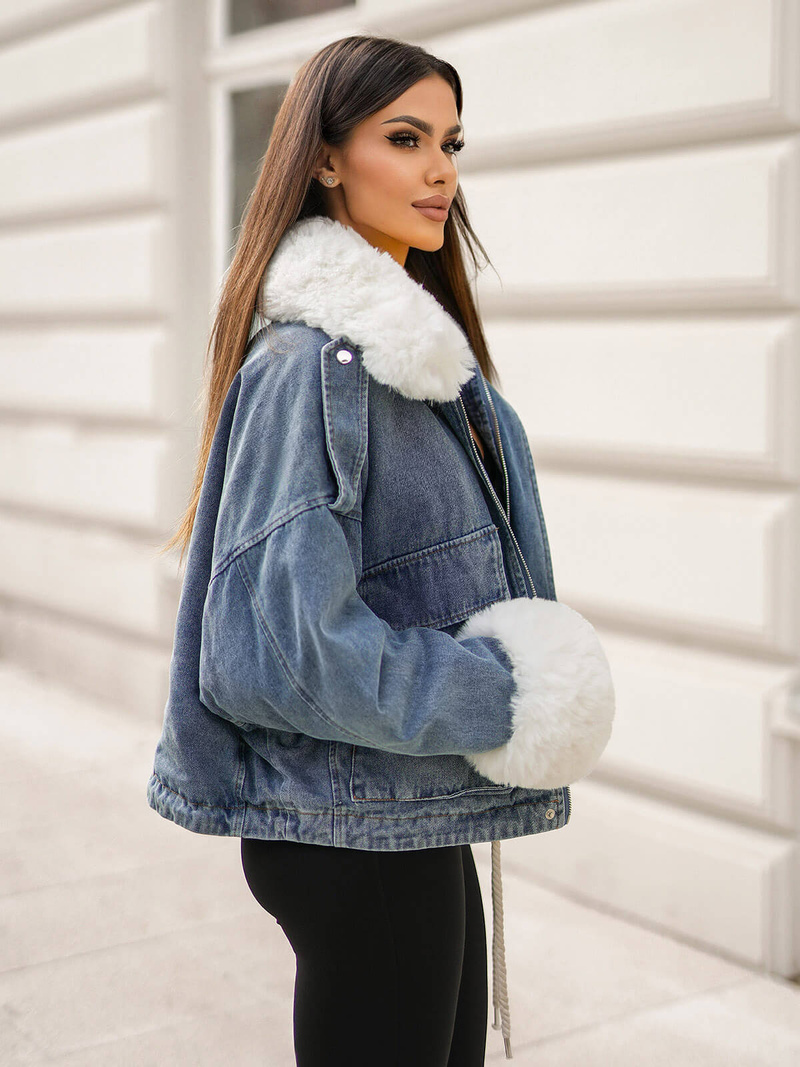 Дамско джинсово яке синя OZONEE JS/11Z8219