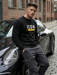 Мъжки суитшърт черен OZONEE JS/8B1753/3