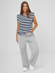 Дамска тениска бяло-тъмнсиня OZONEE JS/R61670