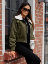 Дамско яке каки OZONEE O/81326