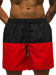 Мъжки плувни шорти черно-червено OZONEE JS/HM058