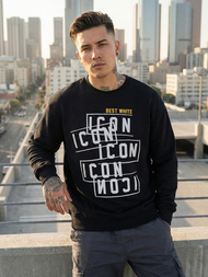 Мъжки суитшърт черен OZONEE JS/8B1763/3Z