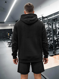 Мъжки суитшърт с качулка черен OZONEE JS/8B1736/3