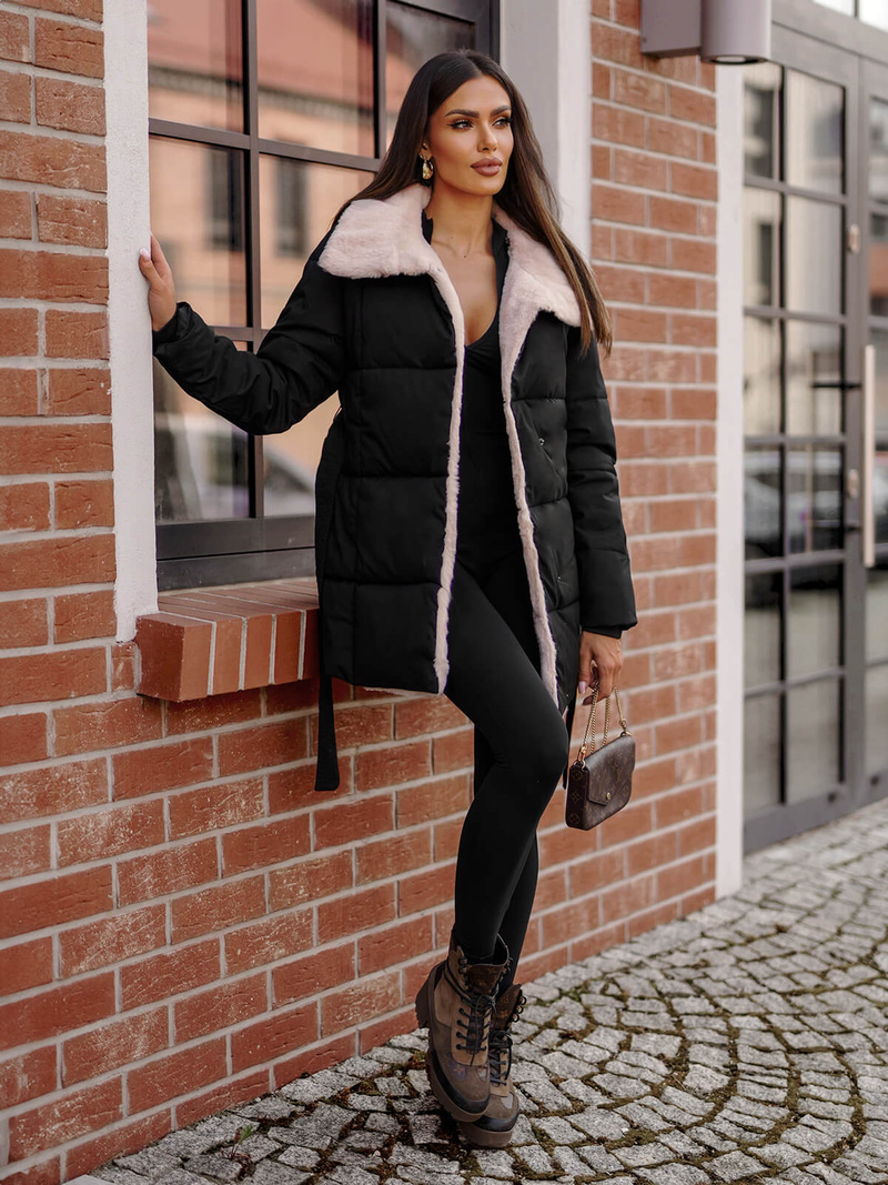 Дамско яке черно OZONEE JS/16M9165/392