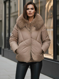 Дамско яке тъмно-бежово OZONEE O/16M9179/84