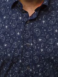 Мъжка риза тъмнсиня OZONEE B/K62