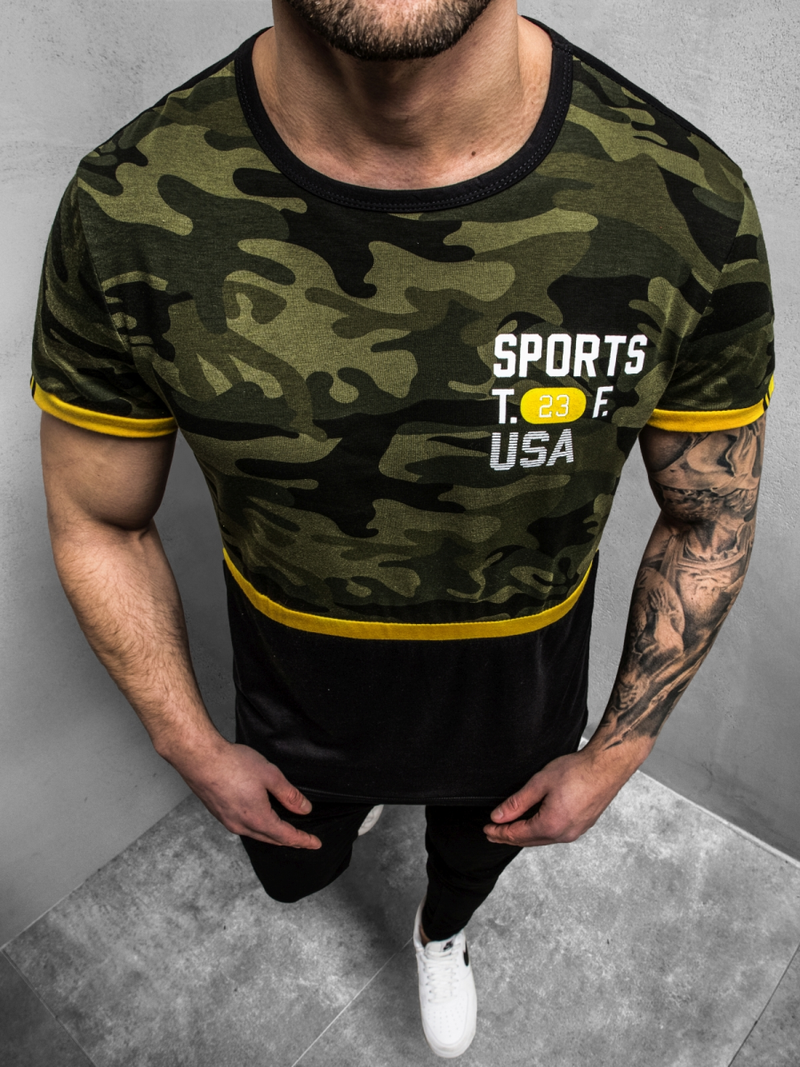 Мъжка тениска зелена OZONEE JS/SS10982Z