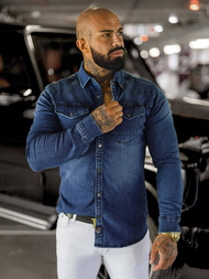 Мъжка риза синя OZONEE O/51411