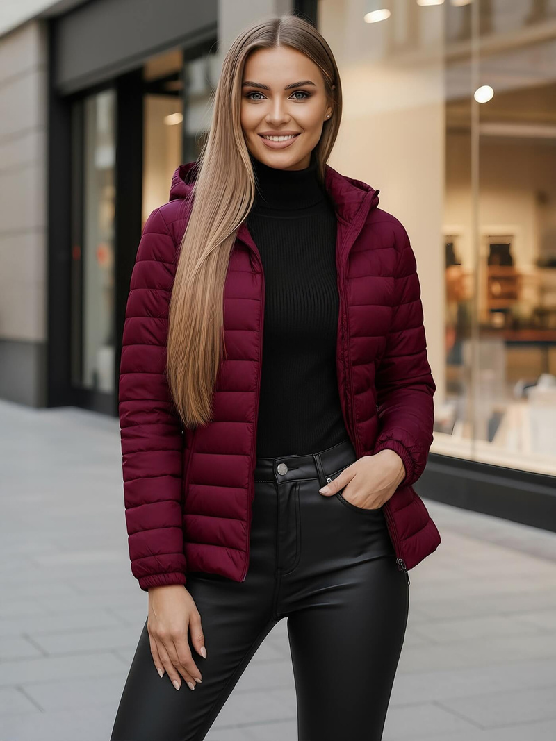 Дамско яке бордо OZONEE JS/16M9103/01Z