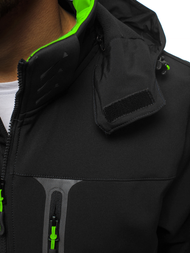 Мъжко яке SOFTSHELL черно-зелен OZONEE GE/12262